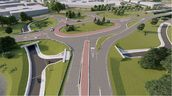 Sfeerimpressie aanpak Bolsward-West. Hier werkt de gemeente ook aan het verbeteren van de infrastructuur en verkeersveiligheid.